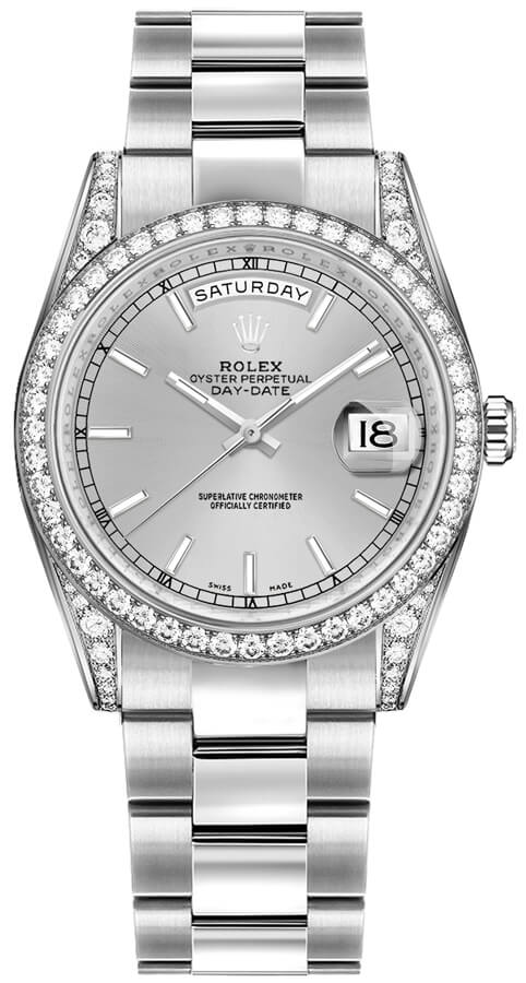Rolex Day-Date Self winding Automatic Silver Watch 118389-0076 