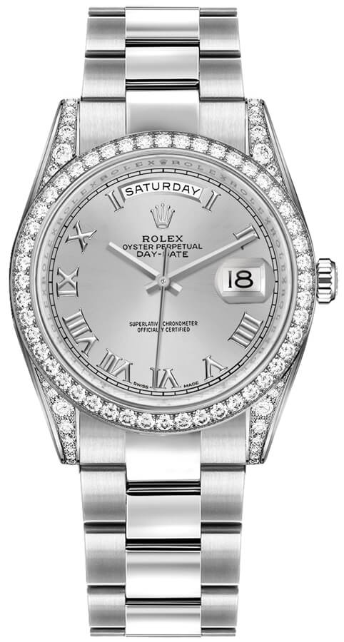 Rolex Day-Date Self winding Automatic Silver Watch 118389-0121 