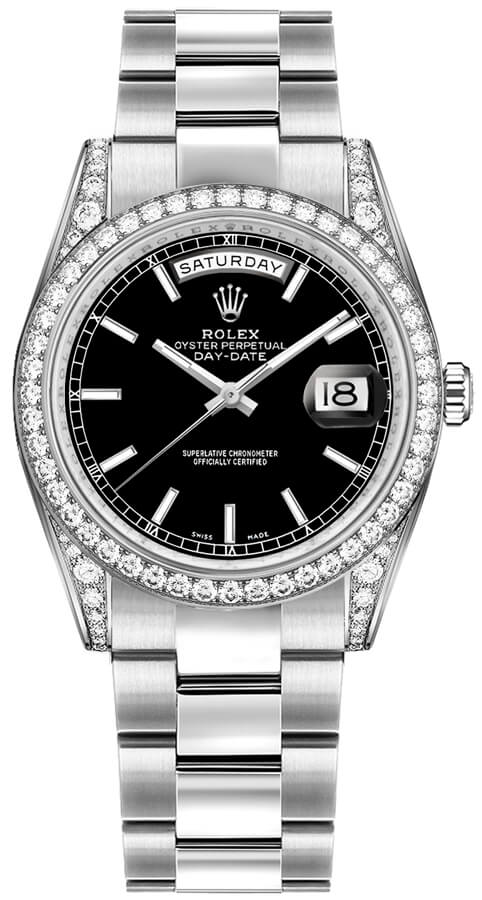 Rolex Day-Date Self winding Automatic Black Watch 118389-0120 