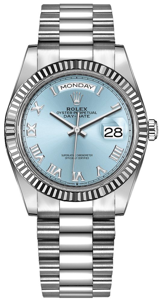 Rolex Day-Date Self Winding Automatic Blue Unisex Watch 128236-0008 
