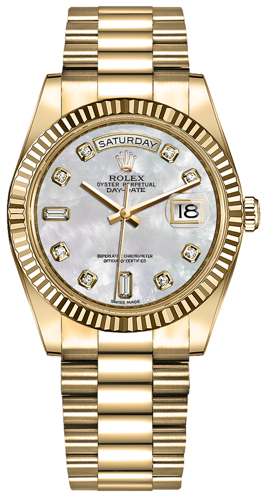 Rolex Day-Date Self winding Automatic White Ladies Watch 128238-0011 