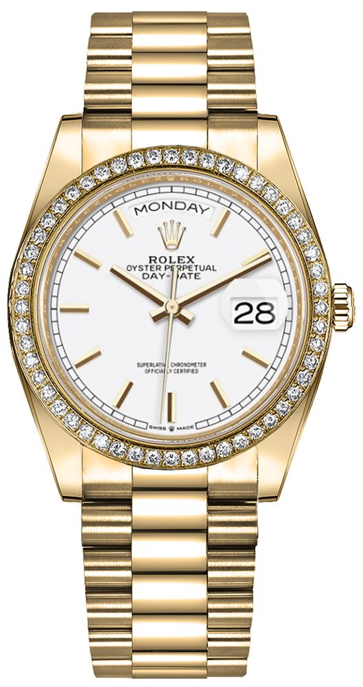 Rolex Day-Date Self Winding Automatic White Unisex Watch 128348RBR-0047 