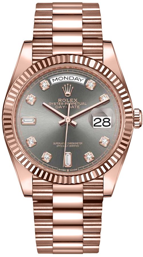 Rolex Day-Date Self Winding Automatic Grey Unisex Watch 128235-0050 