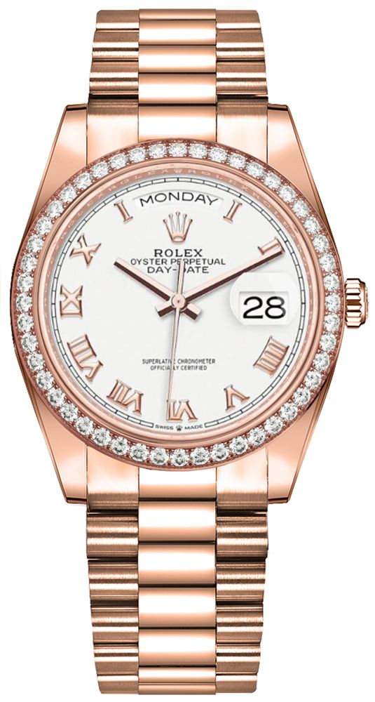Rolex Day-Date Self Winding Automatic White Unisex Watch 128345RBR-0054 