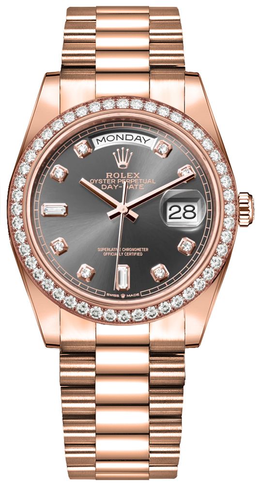 Rolex Day-Date Self Winding Automatic Grey Unisex Watch 128345RBR-0052 