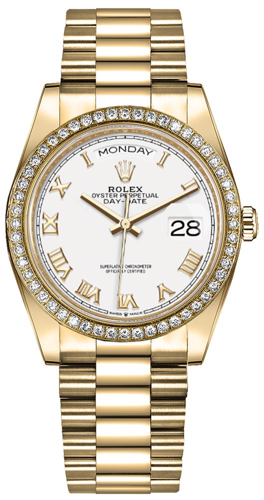 Rolex Day-Date Self Winding Automatic White Unisex Watch 128348RBR-0042 