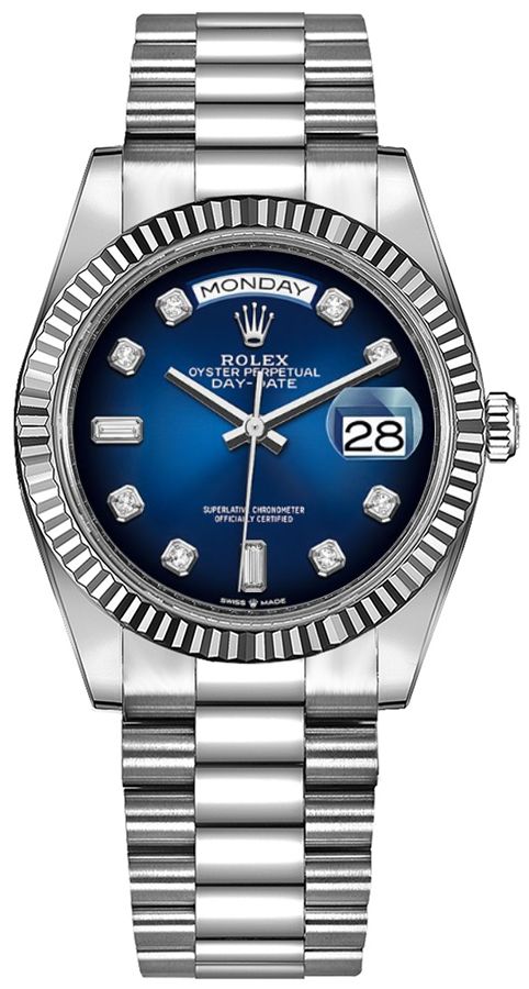 Rolex Day-Date Self Winding Automatic Blue Unisex Watch 128236-0005 