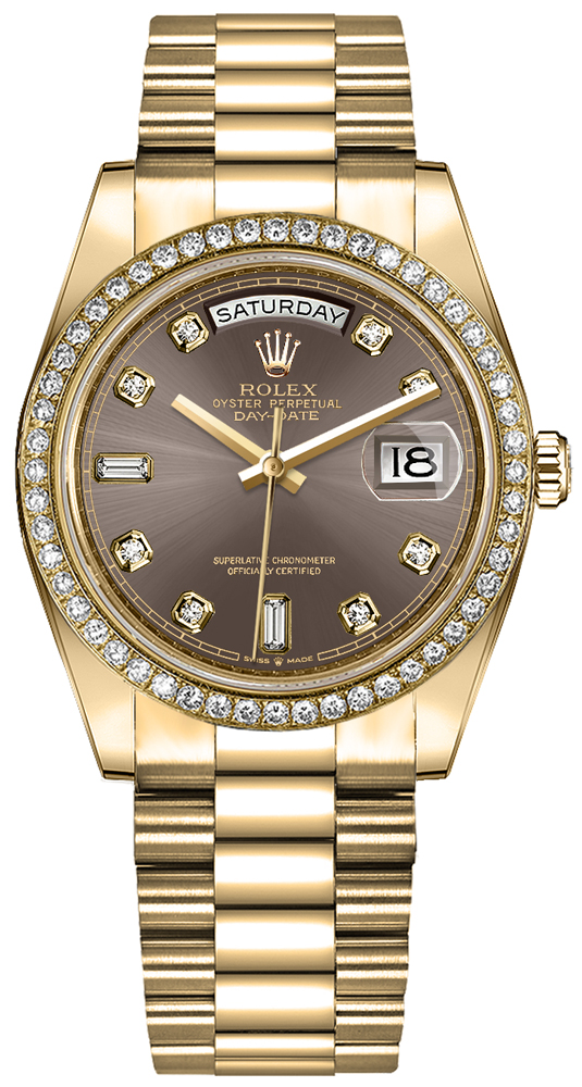 Rolex Day-Date 36 Diamond Hour Markers Women's Watch 128348RBR-0005 