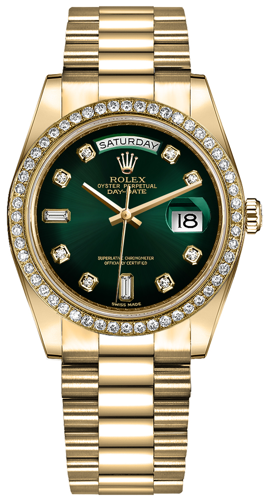 Rolex Day-Date Self winding Automatic Green Unisex Watch 128348RBR-0035 