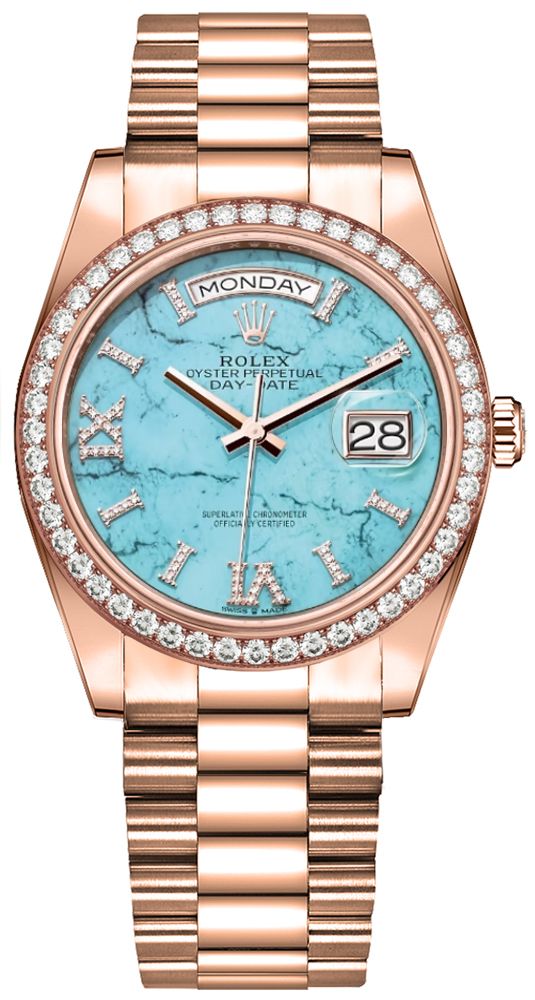 Rolex Day-Date Self Winding Automatic Blue Unisex Watch 128345RBR-0064 