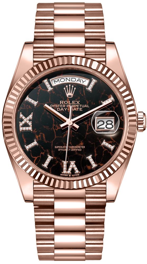 Rolex Day-Date Self Winding Automatic Black Unisex Watch 128235-0041 