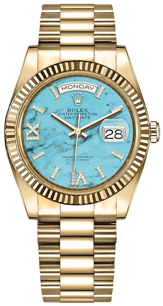 Rolex Day-Date Self winding Automatic Blue Ladies Watch 128238-0071 