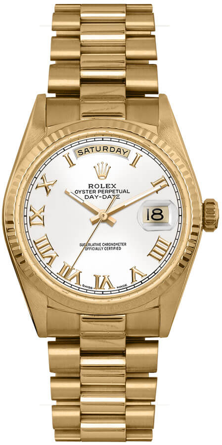 Rolex Day-Date Self winding Automatic White Unisex Watch 18038-WHTRP 
