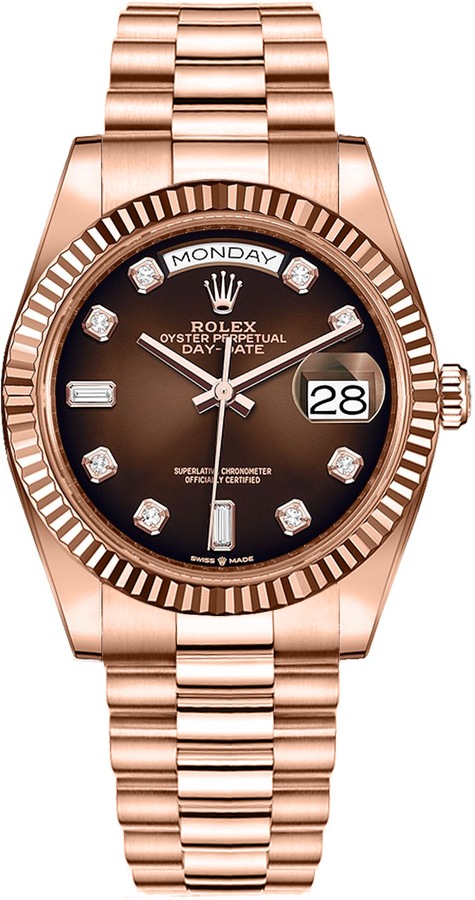 Rolex Day-Date Self Winding Automatic Brown Unisex Watch 128235-0037 