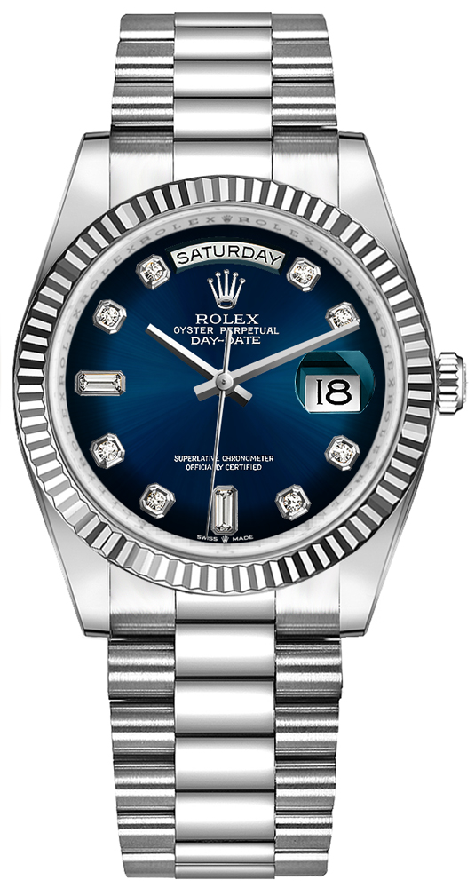Rolex Day-Date Self winding Automatic Blue Ladies Watch 128239-0023 