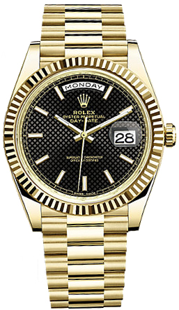 Rolex Day-Date Self winding Automatic Black Mens Watch 228238-0007 