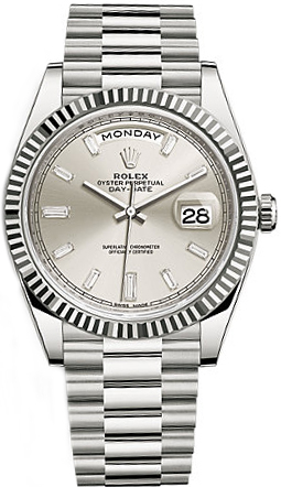 Rolex Day-Date Self winding Automatic Chronometer Silver Watch 228239-0003 