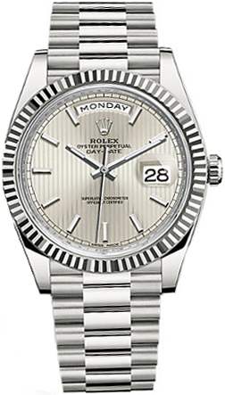Rolex Day-Date Self winding Automatic Silver Mens Watch 228239-0001 