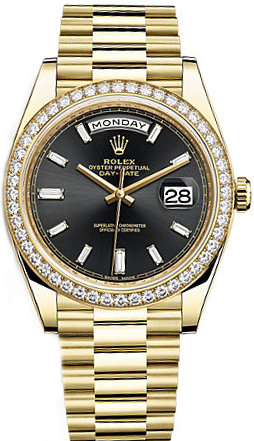 Rolex Day-Date Self winding Automatic Chronometer Black Mens Watch 228348RBR-0001 
