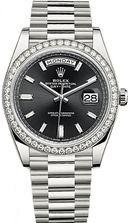 Rolex Day-Date Self winding Automatic Chronometer Black Mens Watch 228349RBR-0003 
