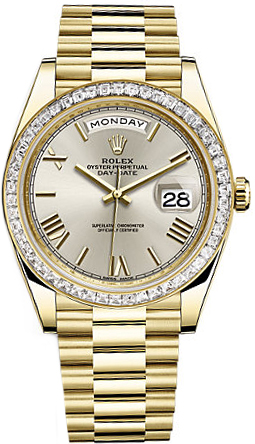 Rolex Day-Date Self winding Automatic Chronometer Silver Mens Watch 228398TBR-0006 