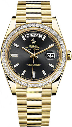 Rolex Day-Date Self winding Automatic Chronometer Black Mens Watch 228398TBR-0001 