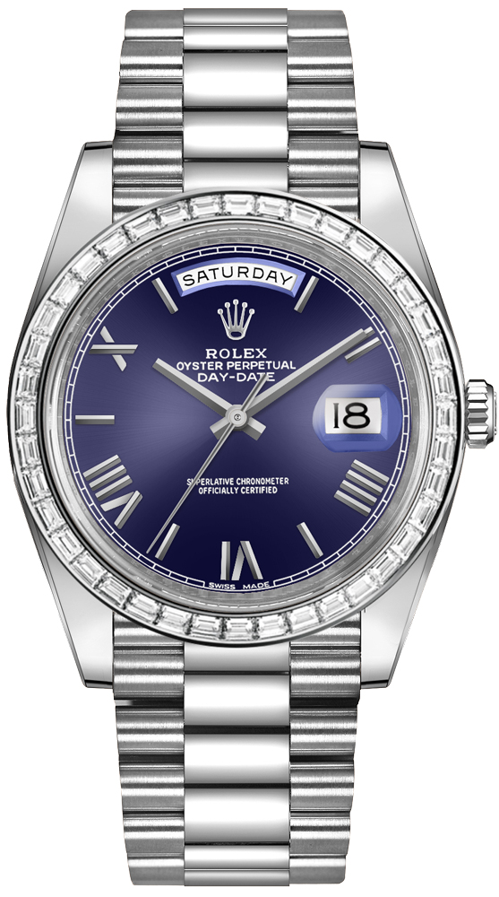 Rolex Day-Date Self winding Automatic Chronometer Blue Mens Watch 228396TBR-0026 