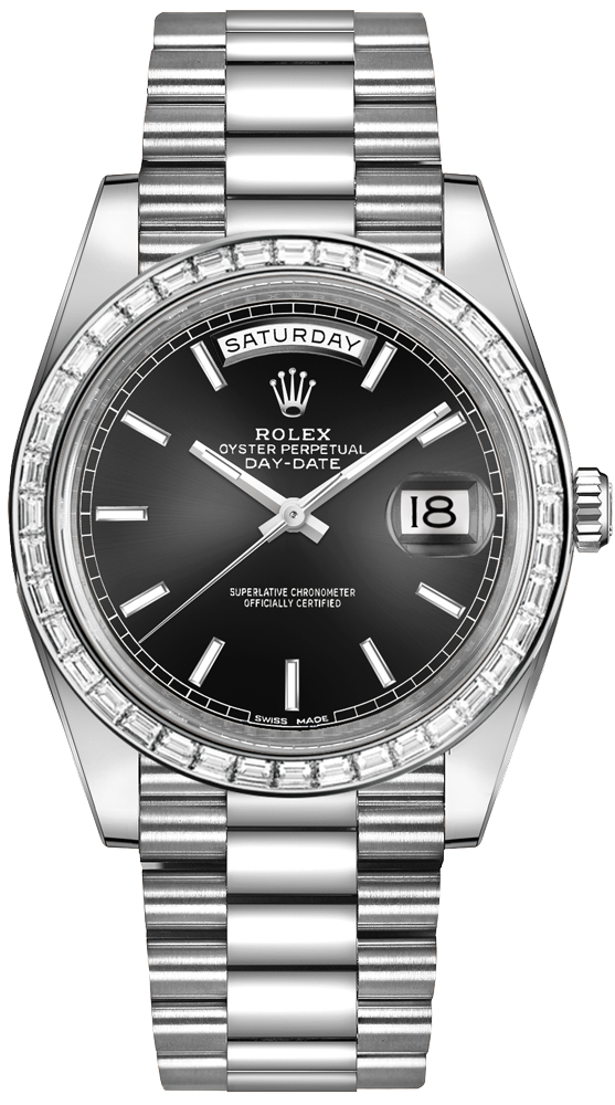 Rolex Day-Date Self winding Automatic Chronometer Black Mens Watch 228396TBR-0024 