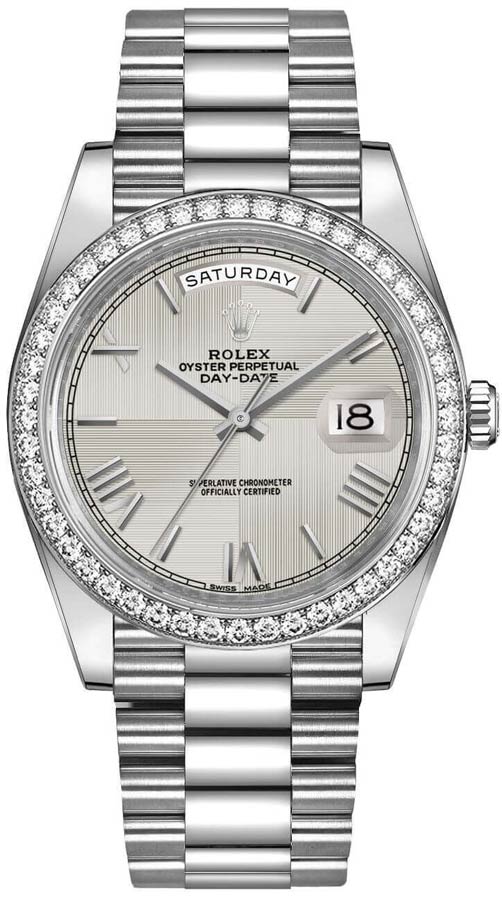 Rolex Day-Date Self winding Automatic Silver Mens Watch 228349RBR-0004 