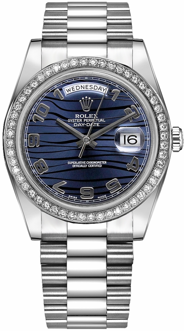 Rolex Day-Date Self winding Automatic Blue Mens Watch 218349-BLUWAP 