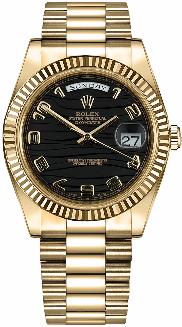 Rolex Day-Date Self winding Automatic Black Mens Watch 218238-BLKWAP 