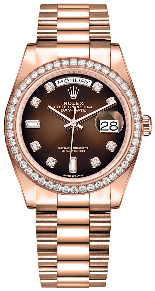 Rolex Day-Date Self winding Automatic Brown Ladies Watch 128345RBR-0040 