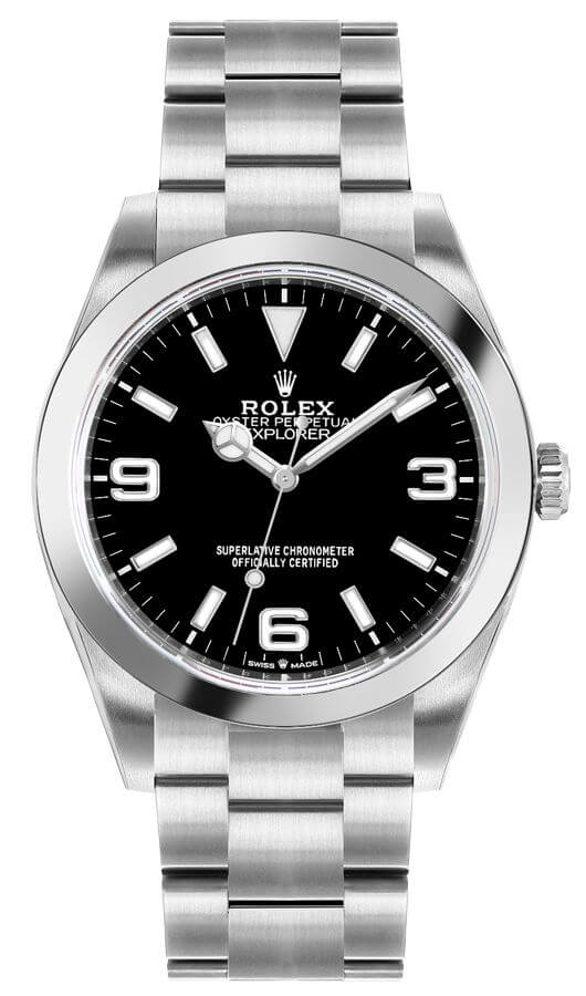 Rolex Explorer Self winding Automatic Black Unisex Watch 124270-0001 