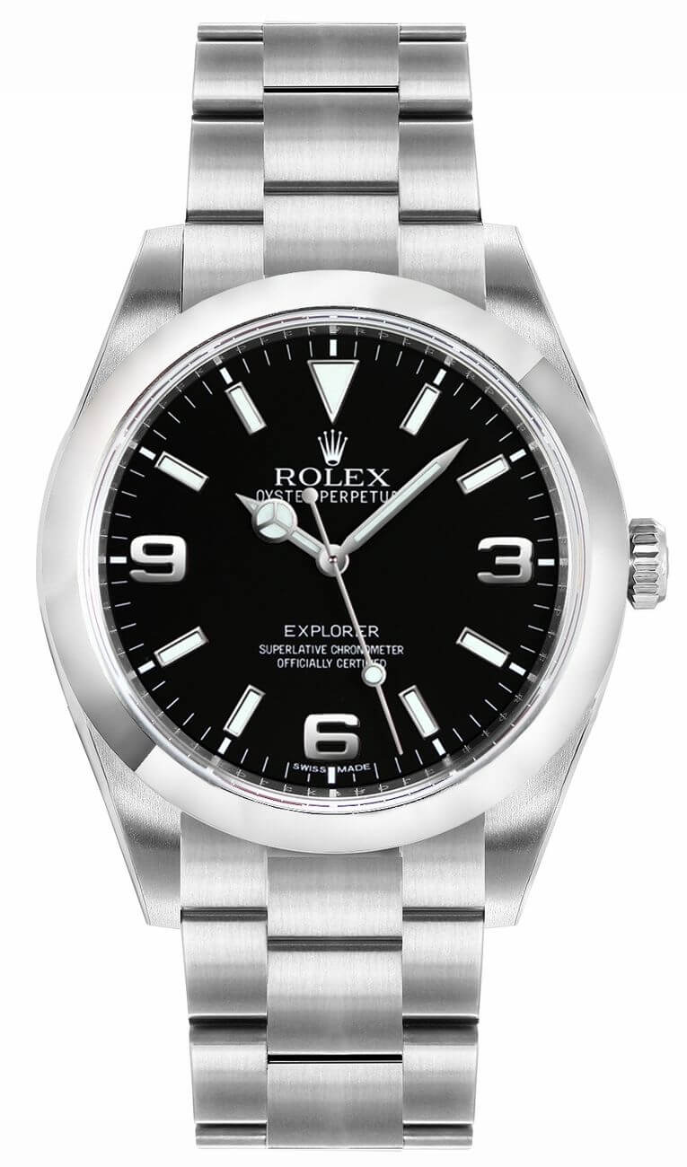 Rolex Explorer Self winding Automatic Black Mens Watch 214270-0001-SD 