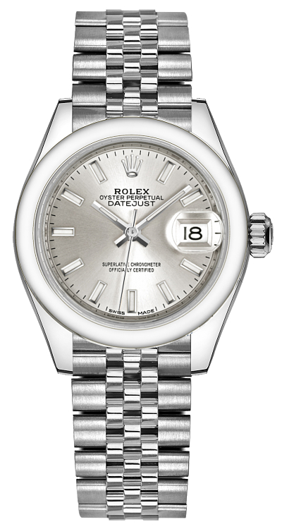 Rolex Lady-Datejust 28 Silver Dial Jubilee Bracelet Watch 279160-0005 