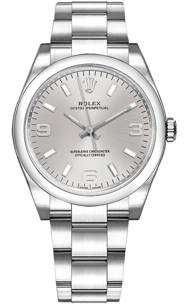 Rolex Oyster Perpetual Self winding Automatic Silver Ladies Watch 114200-0019 