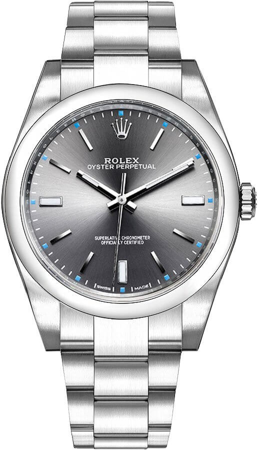 Rolex Oyster Perpetual Self winding Automatic Grey Mens Watch 114300-0001 