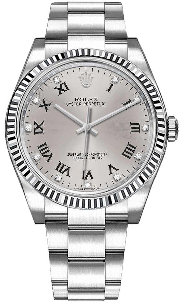 Rolex Oyster Perpetual Self winding Automatic Silver Ladies Watch 116034-SLVDRO 