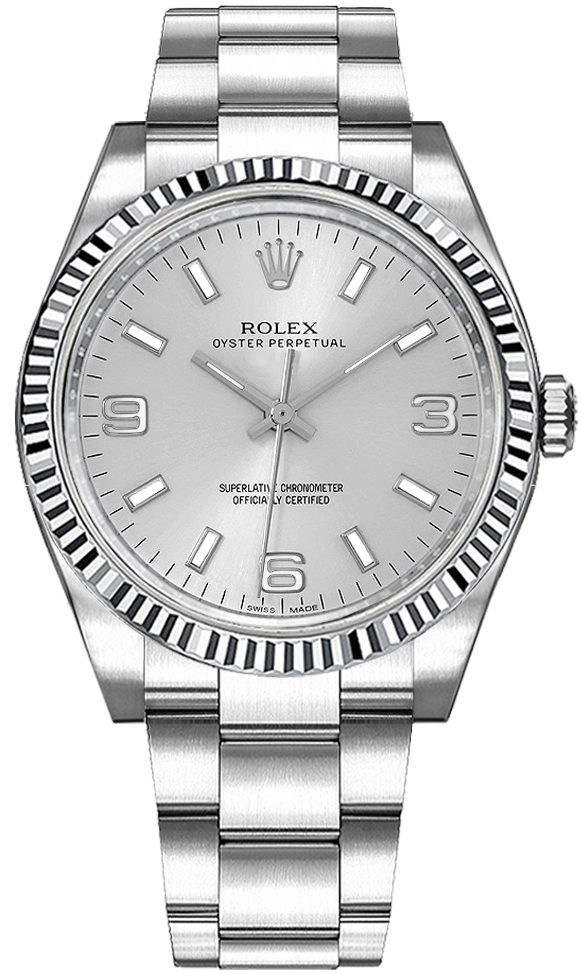 Rolex Oyster Perpetual Self winding Automatic Silver Ladies Watch 116034-SLVASO 