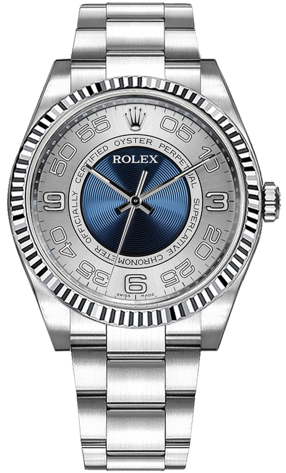 Rolex Oyster Perpetual Self winding Automatic Silver blue Ladies Watch 116034-SVBCAO 