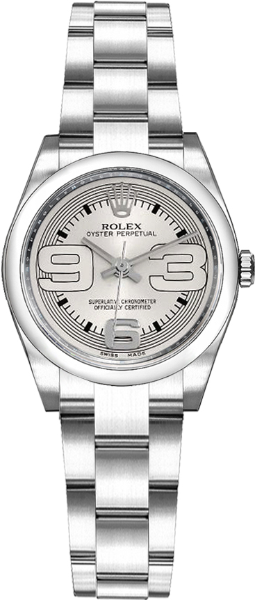 Rolex Oyster Perpetual Self winding Automatic Chronometer Silver Ladies Watch 176200-SLVAO 