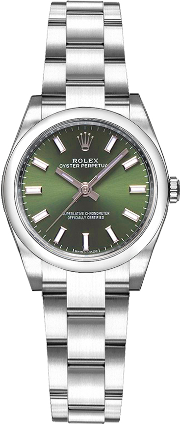 Rolex Oyster Perpetual Self winding Automatic Green Ladies Watch 176200-0014 