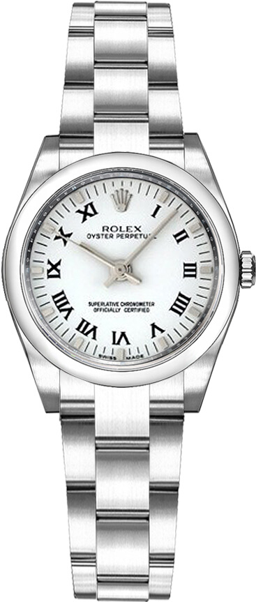 Rolex Oyster Perpetual 26 White Roman Numeral Dial Watch 176200 