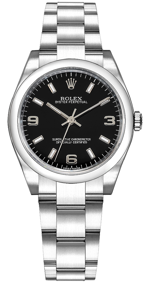 Rolex Oyster Perpetual Self winding Automatic Black Ladies Watch 177200-BLKSAO 