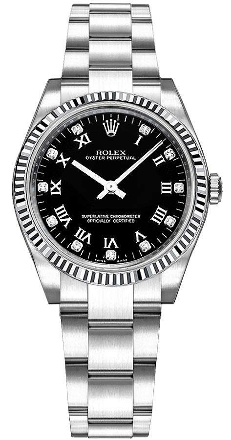 Rolex Oyster Perpetual Self winding Automatic Black Ladies Watch 177234-BLKRDO 