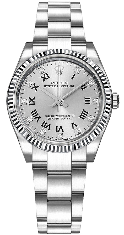 Rolex Oyster Perpetual Self winding Automatic Silver Ladies Watch 177234-SLVRDO 