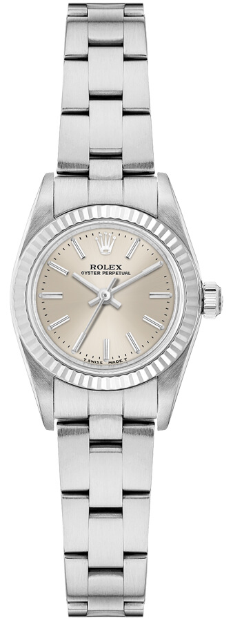 Rolex Oyster Perpetual Self Winding Automatic Silver Ladies Watch 76094-SLVSO 