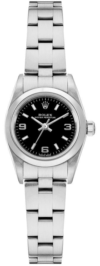 Rolex Oyster Perpetual Self winding Automatic Black Ladies Watch 76080-BLKASO 