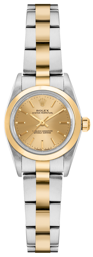 Rolex Oyster Perpetual Self winding Automatic Champagne Ladies Watch 76183-CHPSO 