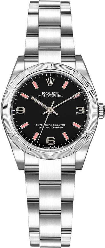 Rolex Oyster Perpetual Self winding Automatic Black Ladies Watch 176210-BLKAPSO 